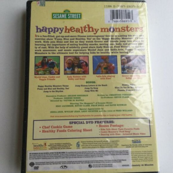 Sesame Street -Happy Healthy Monsters DVD New Exercise Kids Wyclef, Andy Richter - Picture 4 of 5
